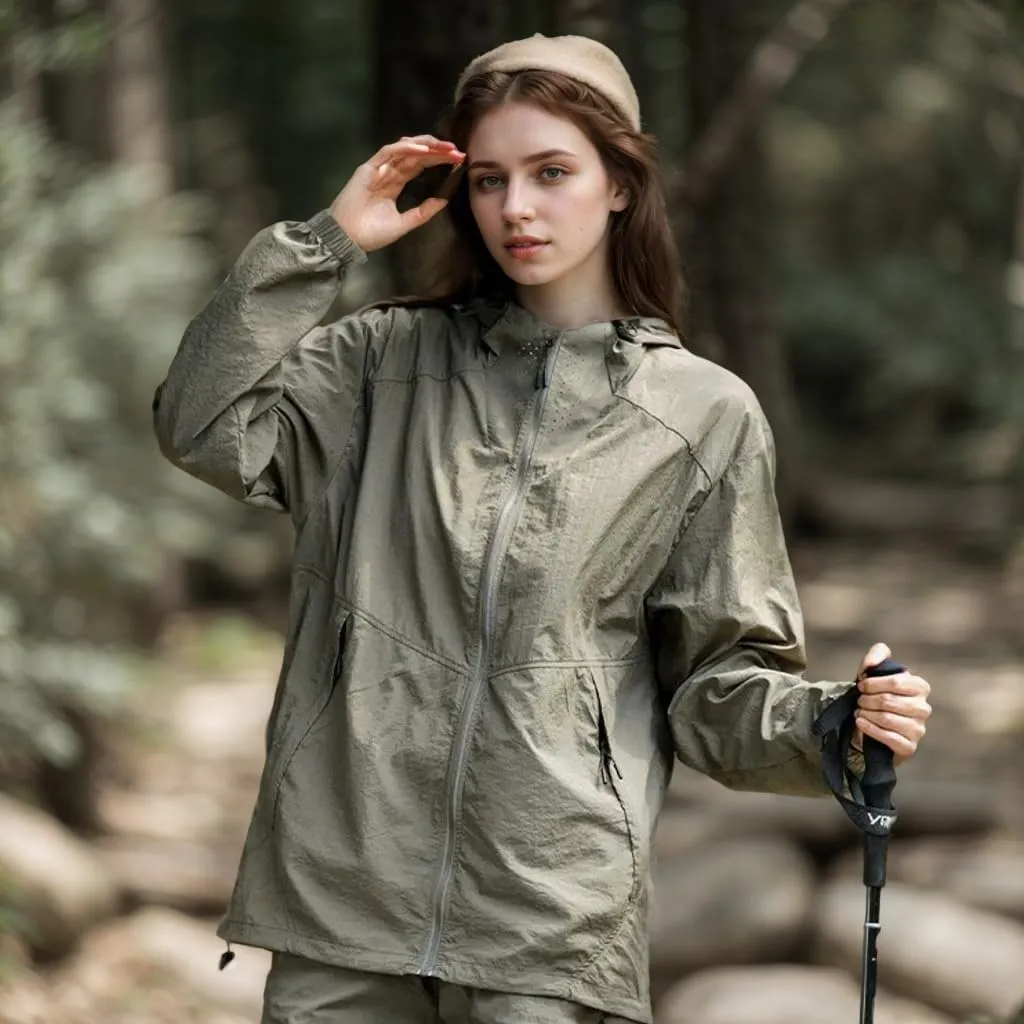 Quick Dry Jacket Sun Protection Women Summer Ice Silk Thin Waterproof UPF 50 