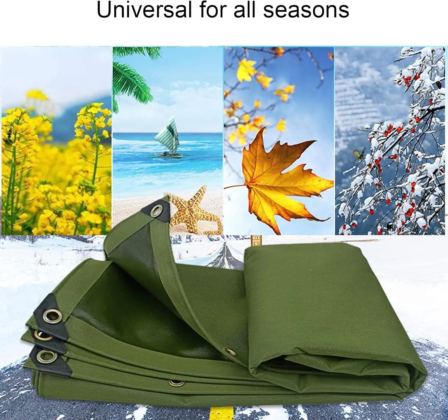Rainproof Tarpaulin，Tarps Heavy-Duty Waterproof， UV-Resistant Tarp Cover for Truck Boat Camping, 0.8mm Thick,6X10m