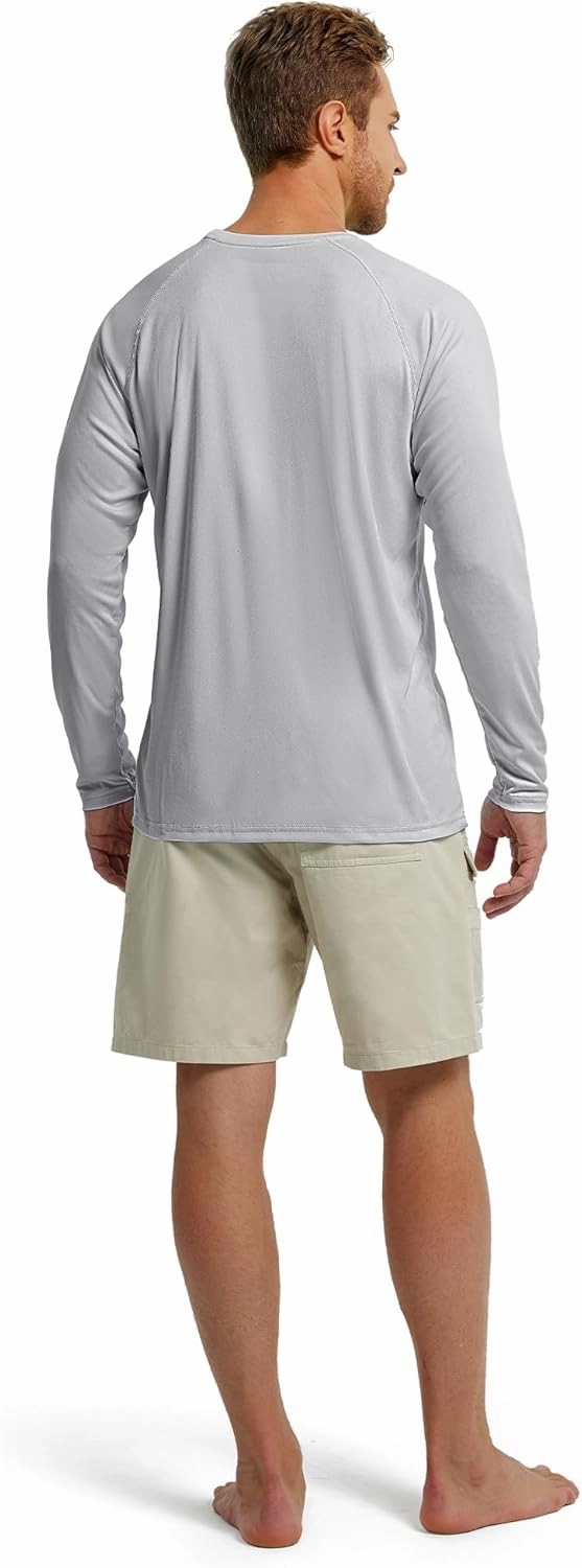 Rash Guard Long Sleeve Shirts for Men - UPF 50  UV Sun Protection SPF Shirts - Quick Dry Rashguard Swim Water Shirts