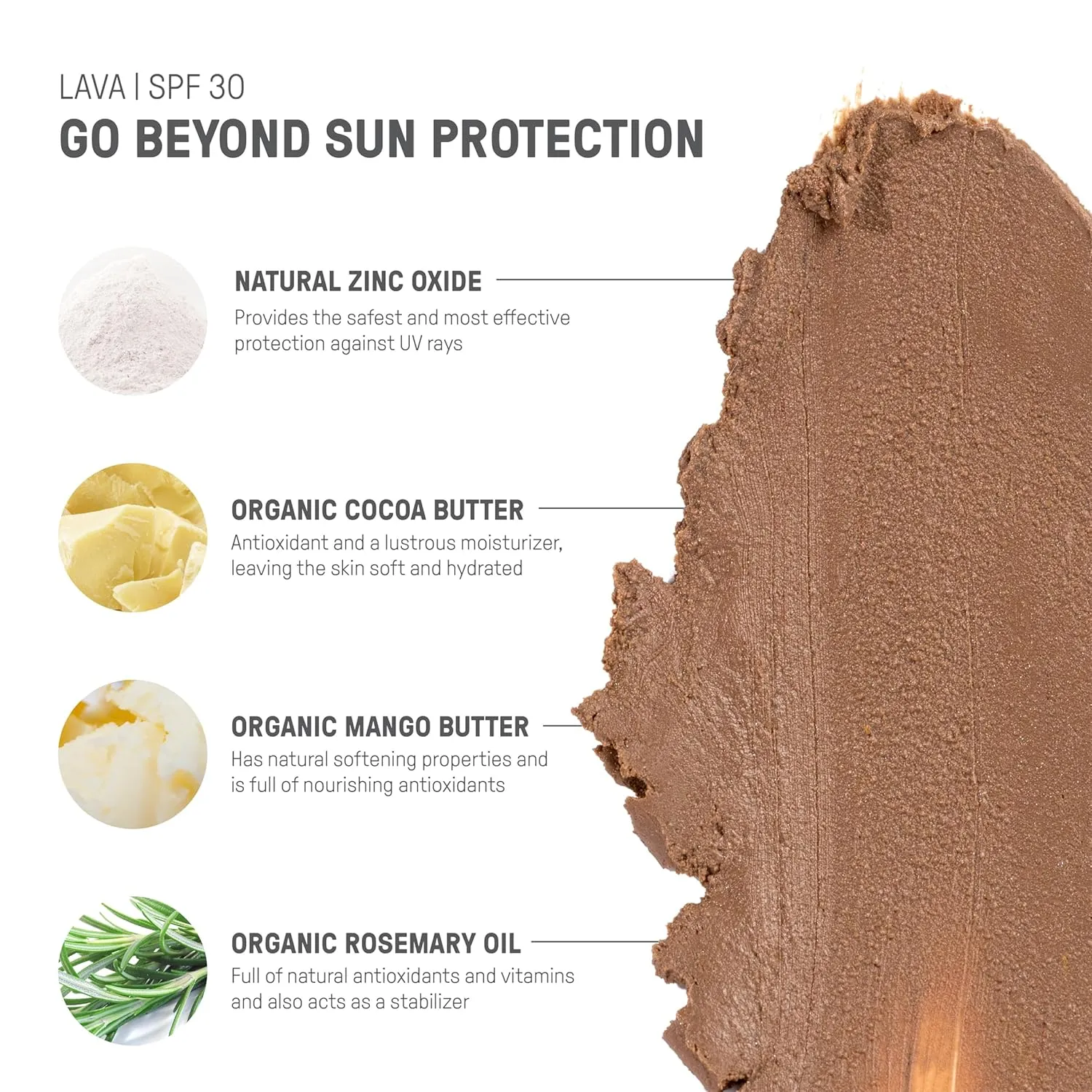 Raw Element Ultra-Moisturizing Tinted Face Cream, Non Toxic Mineral Face Sunscreen, Daily Tinted Moisturizer, Non-Nano Zinc Oxide, Reef Friendly, All Ages, SPF 30, 1.8 oz, Lava, Pack of 1