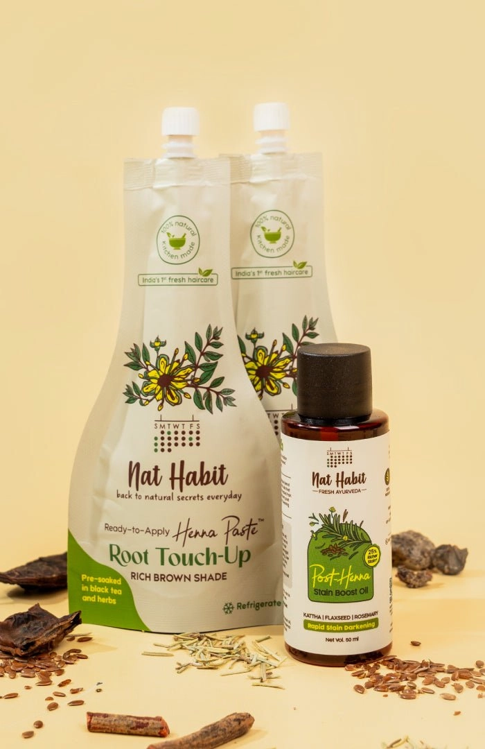 Ready-to-Apply Root Touch Up & Henna Boost Oil Combo