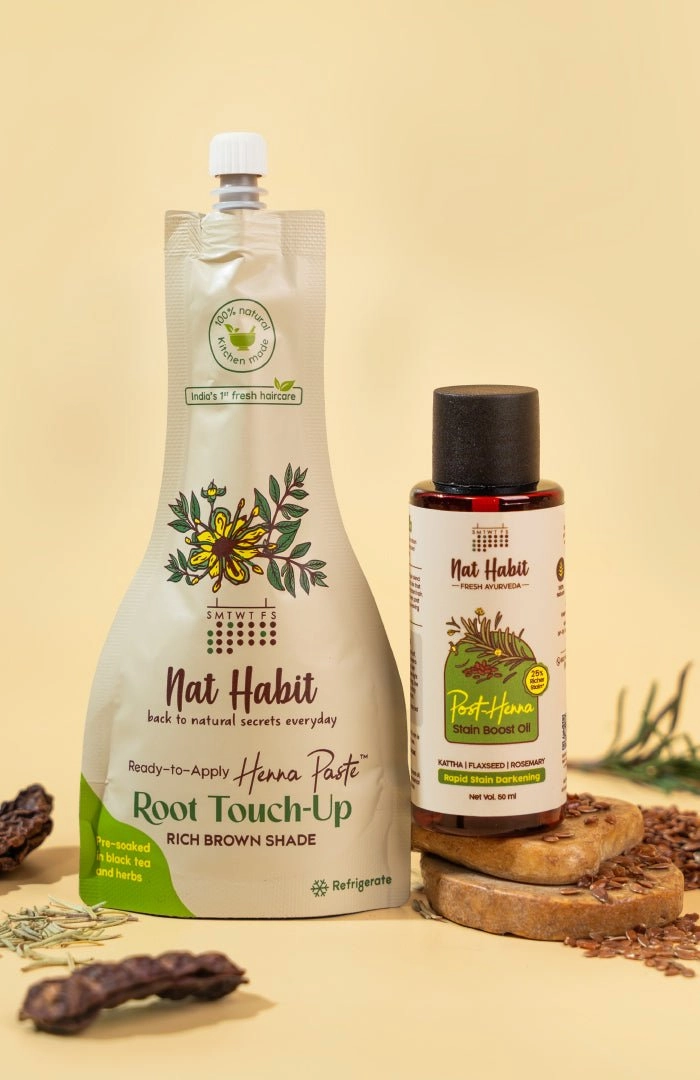 Ready-to-Apply Root Touch Up & Henna Boost Oil Combo