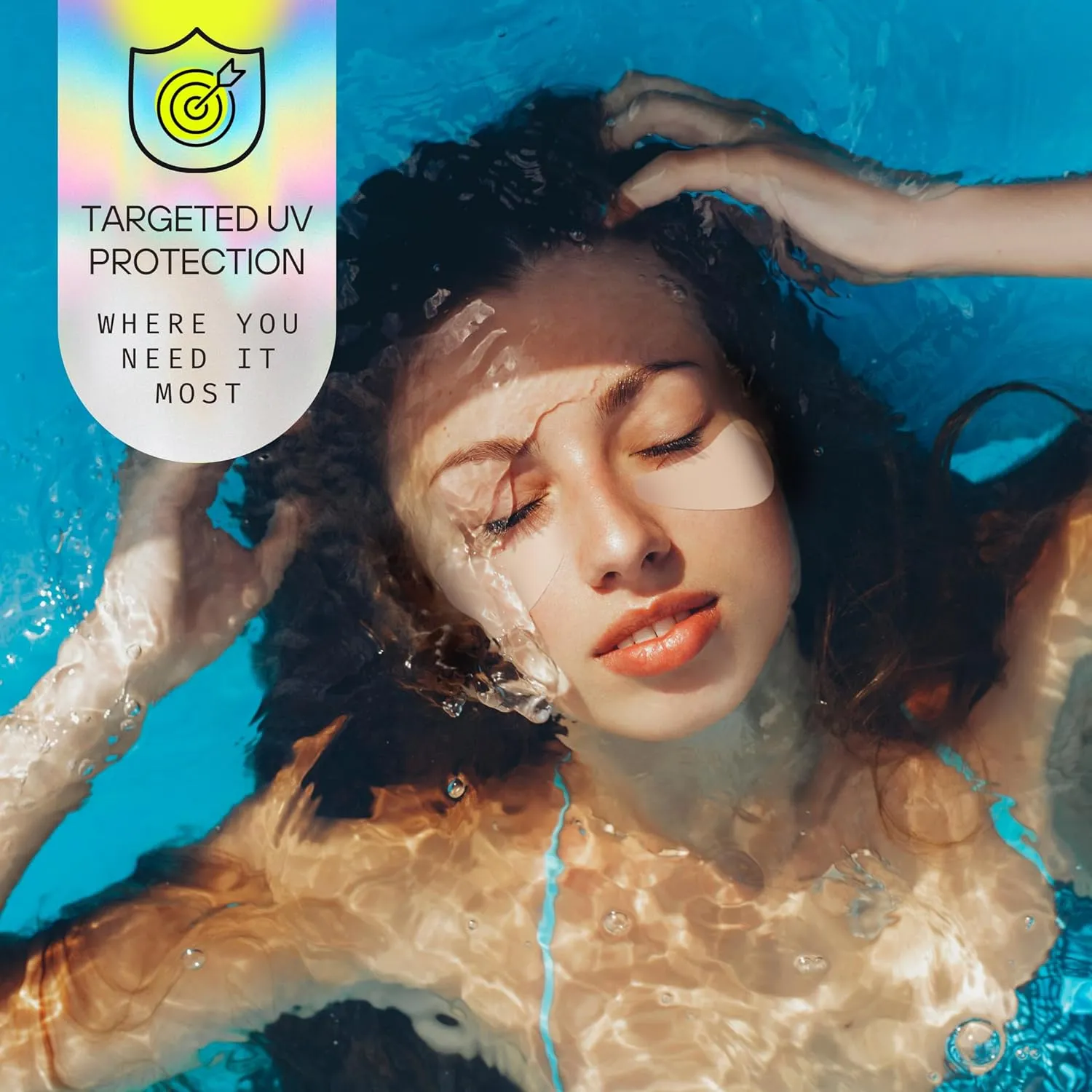 Reusable Under Eye Sunblock Patches, 100% Silicone Sunscreen Under Eye Patches for UV Protection, Face Stickers with UPF 50, 1 Pack/4 Pairs, Sunkiss (Nude) (Golf, Surf, Swim, Ski & Snow)