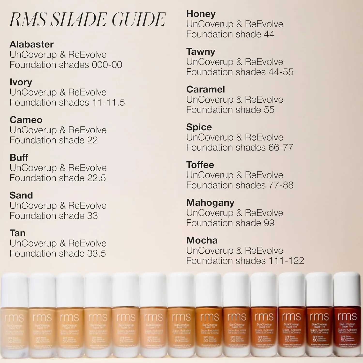 RMS Beauty SunCoverup Super Tint SPF 50 Sunscreen - Lightweight Mineral SPF Tinted Moisturizer, Dewy Finish, Non-Comedogenic & Safe for Sensitive Skin