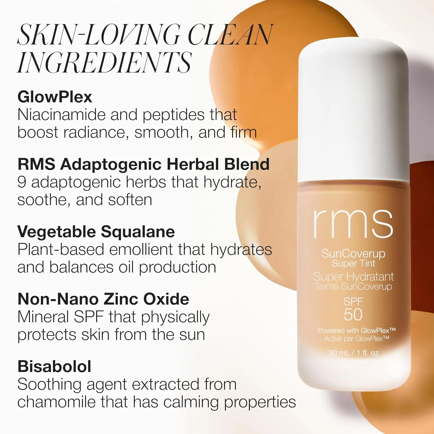RMS Beauty SunCoverup Super Tint SPF 50 Sunscreen - Lightweight Mineral SPF Tinted Moisturizer, Dewy Finish, Non-Comedogenic & Safe for Sensitive Skin