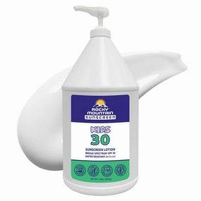 Rocky Mountain Sunscreen | KIDS SPF 30 Lotion -Broad Spectrum UVA/UVB Protection | Hawaii 104 Reef Act Compliant (Oxybenzone & Octinoxate Free) | Water Resistant 80 Min. | Gallon with Pump (128 Fl Oz)