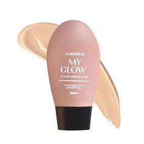 S.u.r.o.skie My Glow All.In.One Sunscreen SPF 30 Moisturizer 60 ml Light Shade | Natural Glowy Finish | Intense Hydration & UVA/UVB Protection | Sweat resistant | Niacinamide Cream For Men & Women