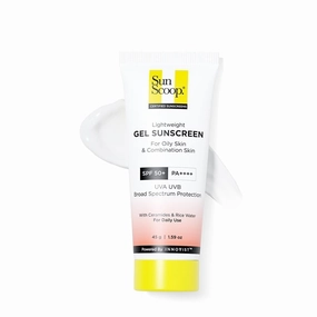 S.un Sc.oo.p Lightweight Gel Sunscreen, SPF 50  PA    , Oil-Free with Ceramides and Rice Water, For Oily and Combination Skin