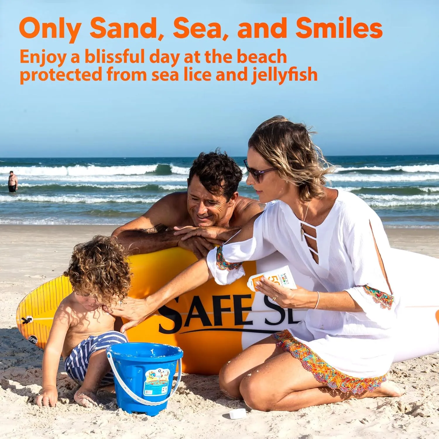 Safe Sea Jellyfish Sting-Blocking Sunscreen for Kids, SPF 50  Lotion 4oz, Waterproof, Biodegradable, Coral Reef-Safe – Body and Face Sunscreen, Anti-Jellyfish and Sea-Lice sting protection.