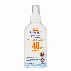 Safe Sea Jellyfish Sting-Blocking Sunscreen, SPF 40  Spray 4 Fl oz, Waterproof, Biodegradable, Coral Reef-Safe – Body and Face Sunscreen, Anti-Jellyfish and Sea-Lice sting protection.