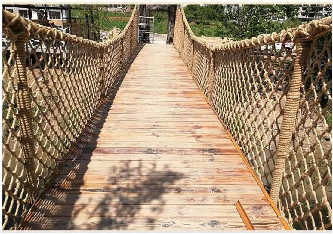 Safety Net for Railing, Waterproof Hemp Rope Net Heavy Duty Cargo Net Playground Climbing Net Kids Rope Ladder Treehouse Swing Pet Fall Protection (Size : 46m(13x19ft))