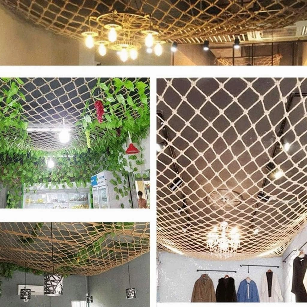 Safety Net for Stairs, Climbing Rope Netting Heavy Duty Hemp Rope Cargo Net Kids Outdoor Swings Playground Fence Net Pet Protective Net (Size : 12m(36ft))