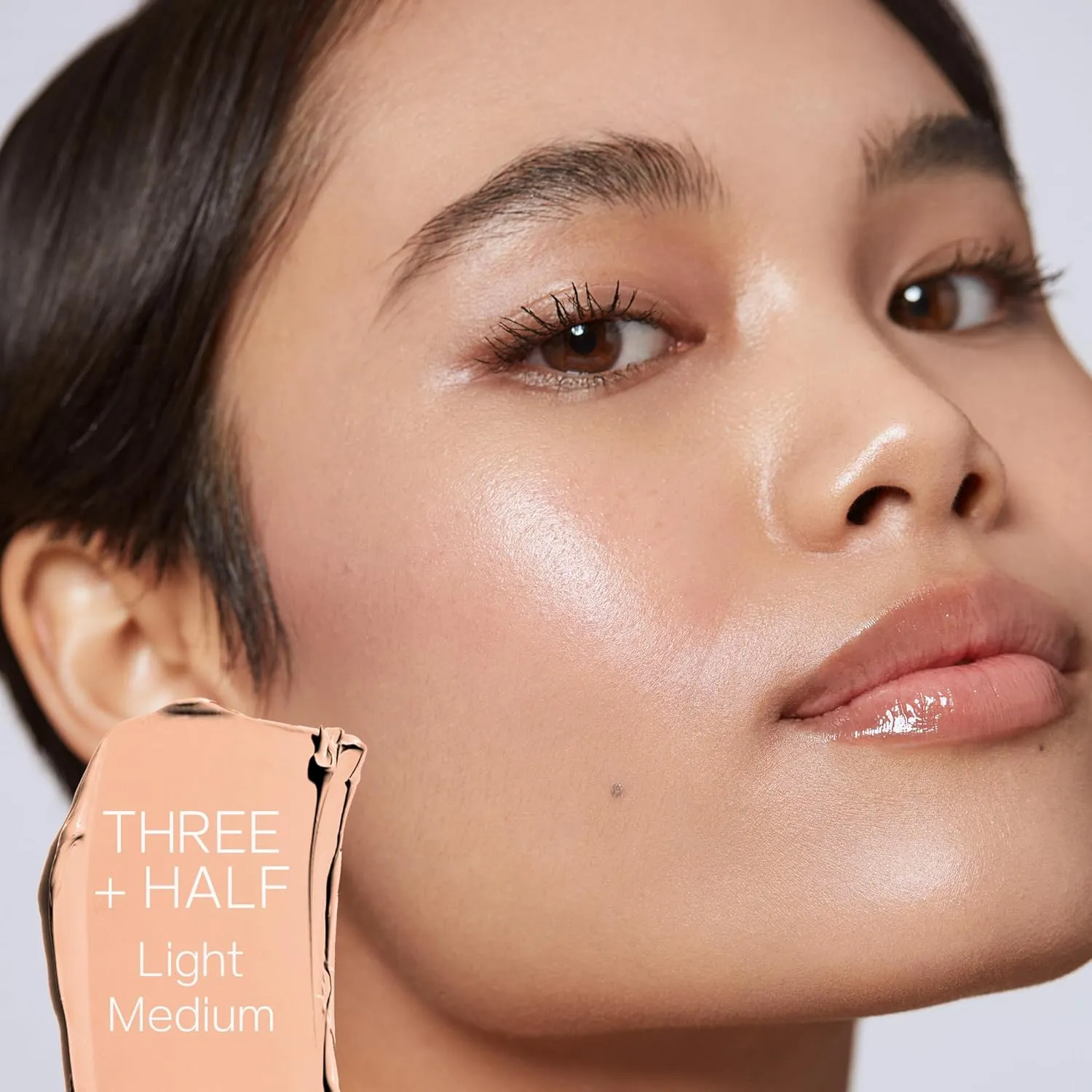 Saie Slip Tint Tinted Moisturizer with SPF 35 - Light Coverage, Glowy Skin Tint & Mineral Sunscreen for Face with Hydrating Hyaluronic Acid - Summer Makeup Essential - Shade Three   Half (1.35 oz)
