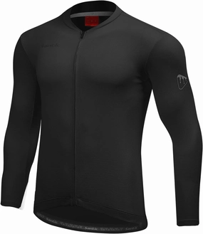 Santic Men's Cycling Jersey Long Sleeve Top Road Bike Shirt Full Zipper UPF 50  MTB Jersey with Pockets