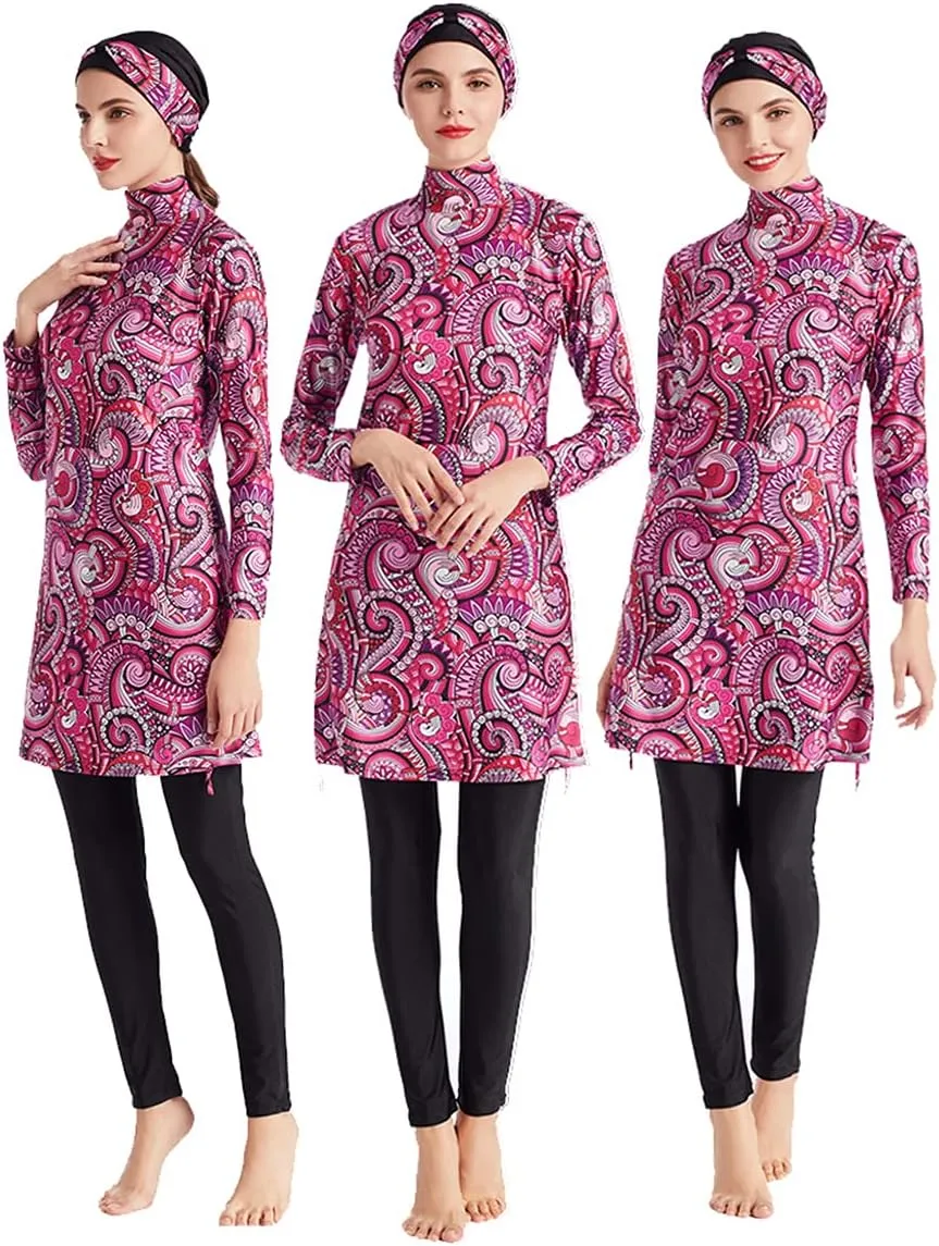 SARBUTER Muslim Swimwear for Women Modest Full Cover Swimsuit Long Sleeve Hijab Burkini