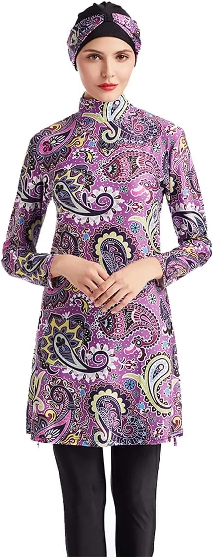 SARBUTER Muslim Swimwear for Women Modest Full Cover Swimsuit Long Sleeve Hijab Burkini