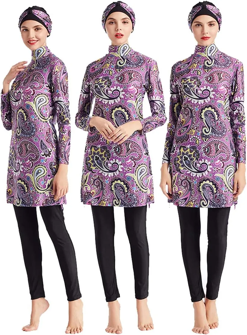 SARBUTER Muslim Swimwear for Women Modest Full Cover Swimsuit Long Sleeve Hijab Burkini
