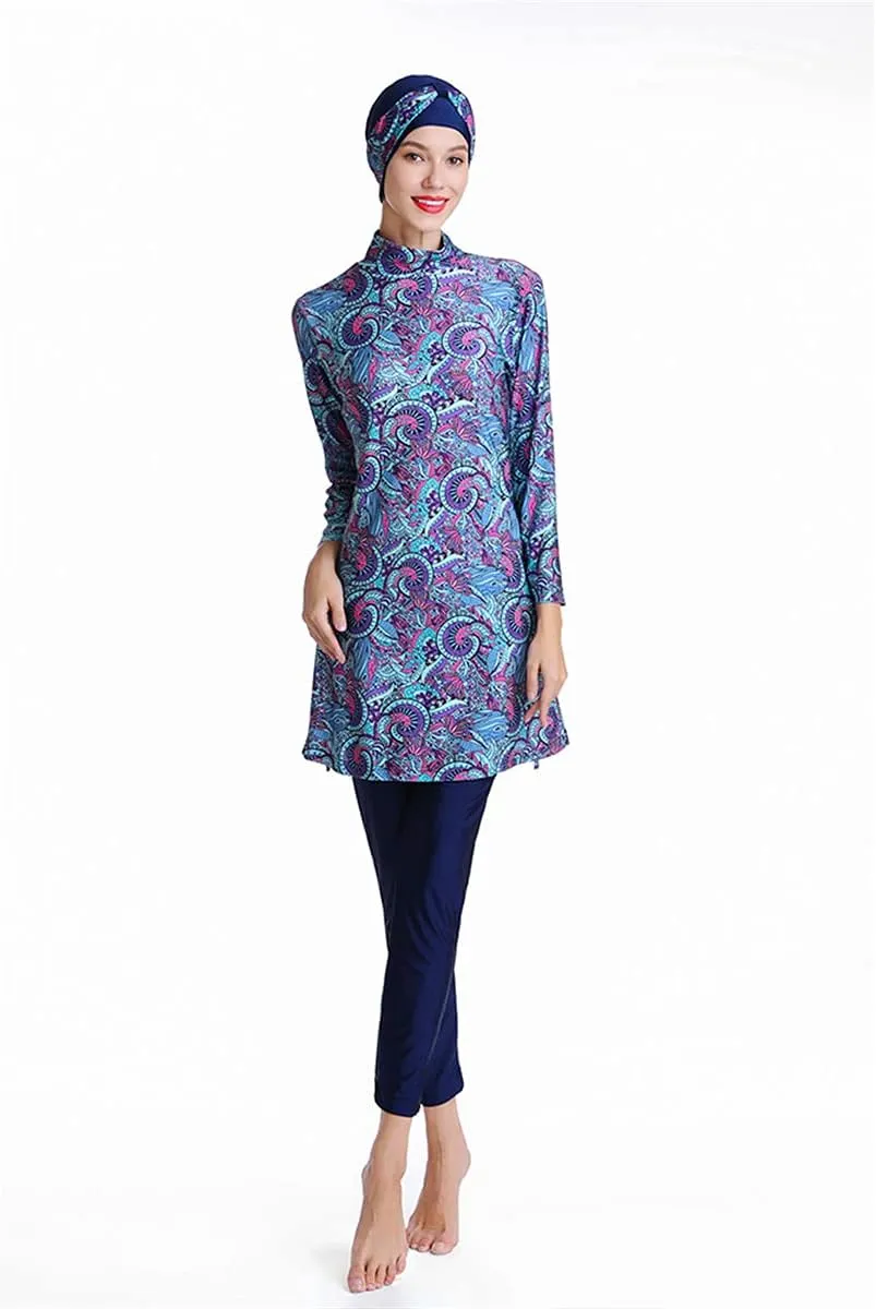 SARBUTER Muslim Swimwear for Women Modest Full Cover Swimsuit Long Sleeve Hijab Burkini