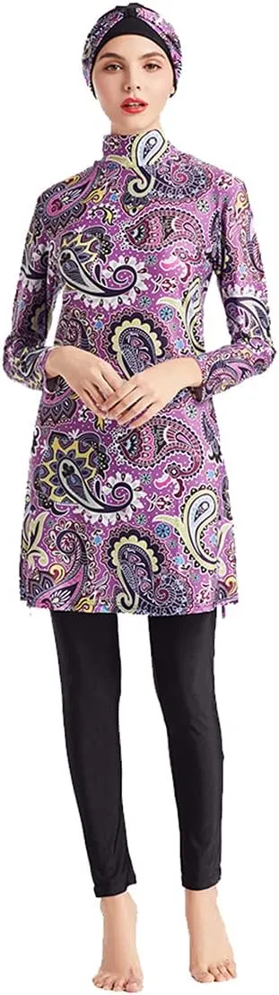 SARBUTER Muslim Swimwear for Women Modest Full Cover Swimsuit Long Sleeve Hijab Burkini