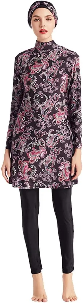 SARBUTER Muslim Swimwear for Women Modest Full Cover Swimsuit Long Sleeve Hijab Burkini
