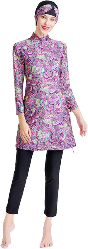 SARBUTER Muslim Swimwear for Women Modest Full Cover Swimsuit Long Sleeve Hijab Burkini