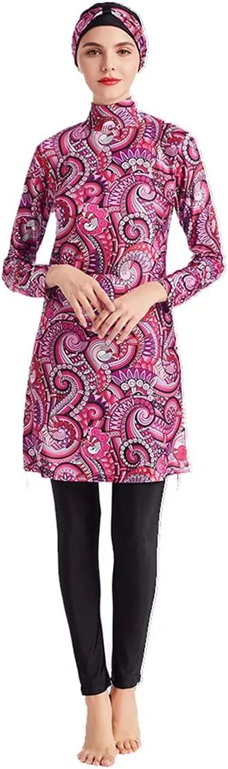 SARBUTER Muslim Swimwear for Women Modest Full Cover Swimsuit Long Sleeve Hijab Burkini
