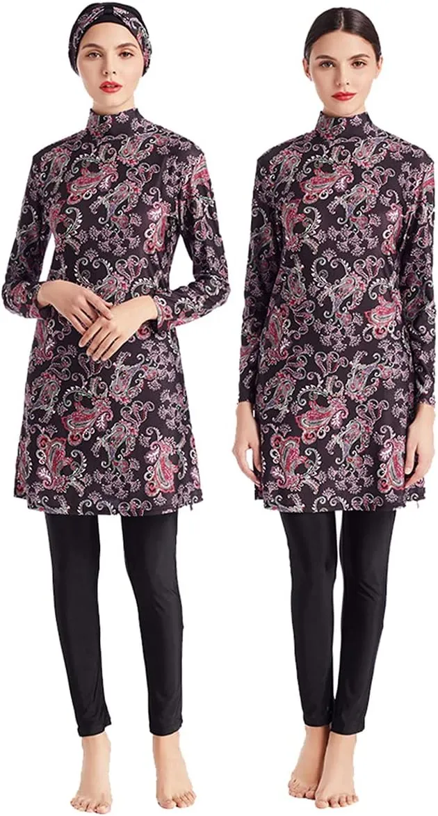 SARBUTER Muslim Swimwear for Women Modest Full Cover Swimsuit Long Sleeve Hijab Burkini