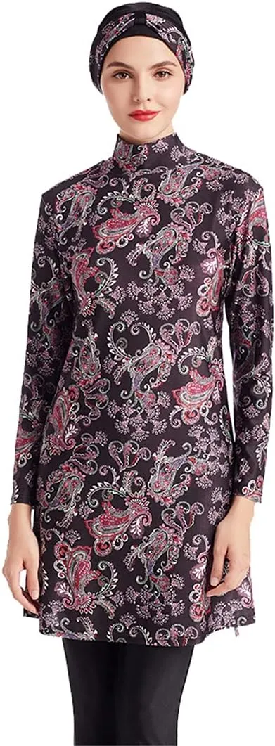 SARBUTER Muslim Swimwear for Women Modest Full Cover Swimsuit Long Sleeve Hijab Burkini