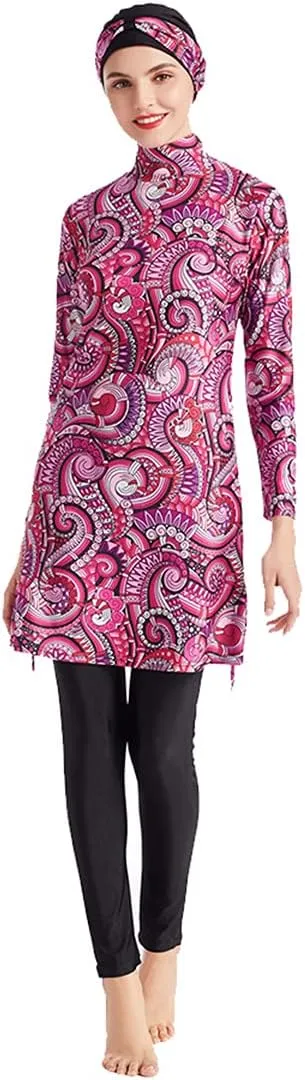 SARBUTER Muslim Swimwear for Women Modest Full Cover Swimsuit Long Sleeve Hijab Burkini