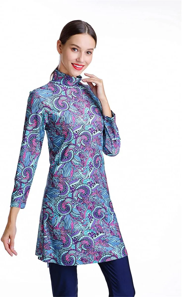 SARBUTER Muslim Swimwear for Women Modest Full Cover Swimsuit Long Sleeve Hijab Burkini