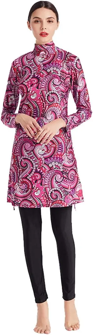 SARBUTER Muslim Swimwear for Women Modest Full Cover Swimsuit Long Sleeve Hijab Burkini