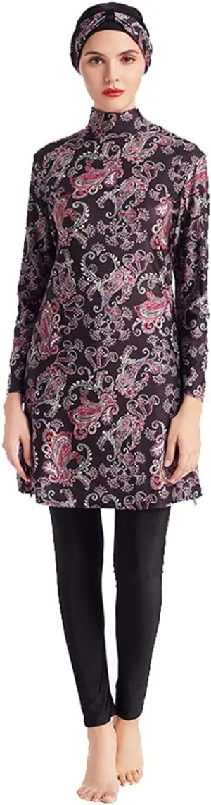 SARBUTER Muslim Swimwear for Women Modest Full Cover Swimsuit Long Sleeve Hijab Burkini