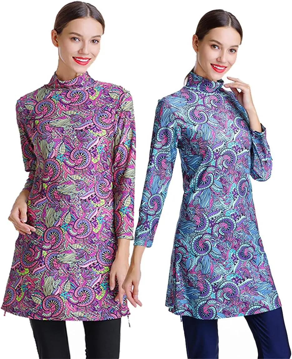 SARBUTER Muslim Swimwear for Women Modest Full Cover Swimsuit Long Sleeve Hijab Burkini