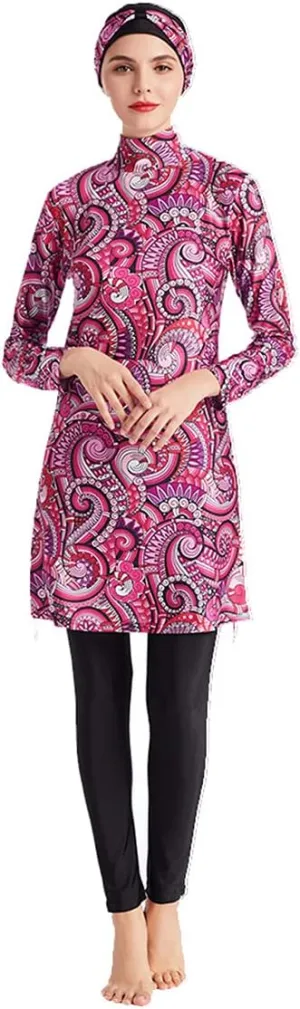 SARBUTER Muslim Swimwear for Women Modest Full Cover Swimsuit Long Sleeve Hijab Burkini