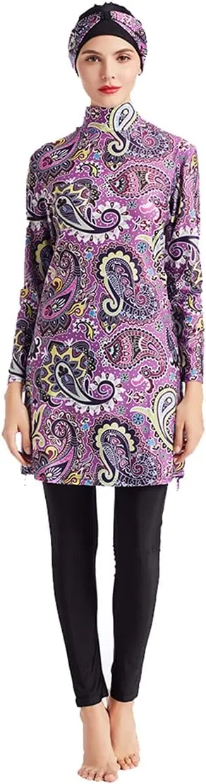 SARBUTER Muslim Swimwear for Women Modest Full Cover Swimsuit Long Sleeve Hijab Burkini