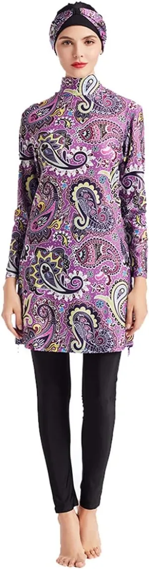 SARBUTER Muslim Swimwear for Women Modest Full Cover Swimsuit Long Sleeve Hijab Burkini