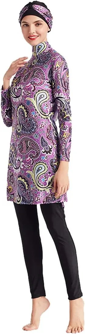 SARBUTER Muslim Swimwear for Women Modest Full Cover Swimsuit Long Sleeve Hijab Burkini