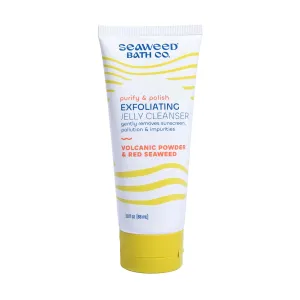 Seaweed Bath Co. Purify & Polish Exfoliating Jelly Face Cleanser, 3 Oz., Daily Facial Scrub Wash, Gently Exfoliates for Smooth, Radiant Skin