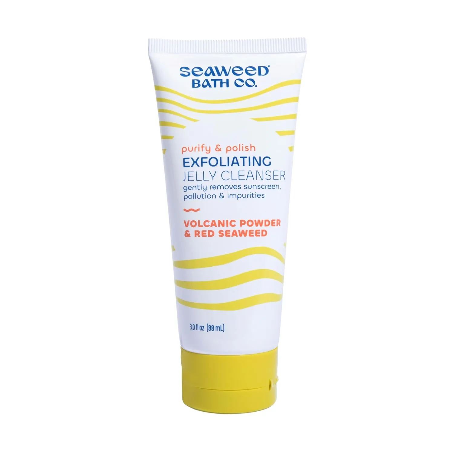 Seaweed Bath Co. Purify & Polish Exfoliating Jelly Face Cleanser, 3 Oz., Daily Facial Scrub Wash, Gently Exfoliates for Smooth, Radiant Skin