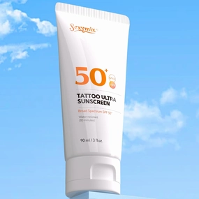 Sexymix Tattoo Sunscreen Lotion, Tattoo Aftercare SPF 50 90mL Sunscreen Lotion, Waterproof, Prevents Tattoo Fading, Non-Greasy