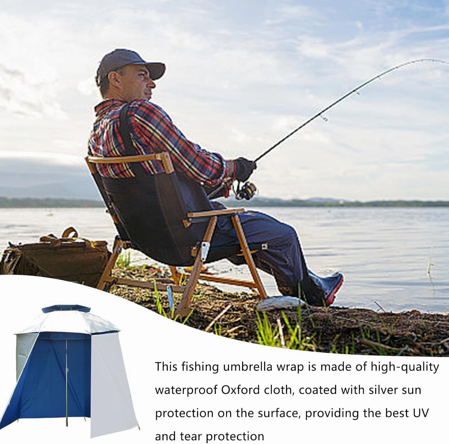 Shade Umbrella Portable - Umbrella Beach Tent | Semi-Circular Fishing Parasol Surround Cloth, Waterproof Fishing Umbrella Accessories For Beach Camping Fishing Fishing Umbrella Cloth