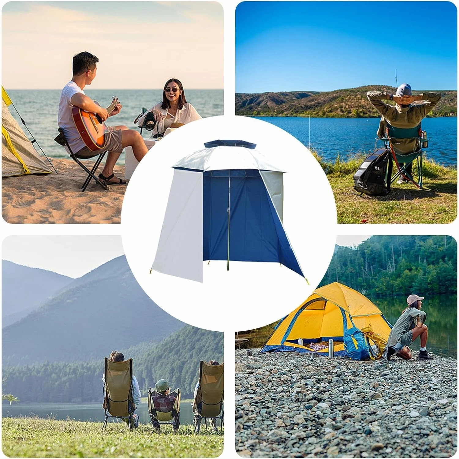 Shade Umbrella Portable - Umbrella Beach Tent | Semi-Circular Fishing Parasol Surround Cloth, Waterproof Fishing Umbrella Accessories For Beach Camping Fishing Fishing Umbrella Cloth