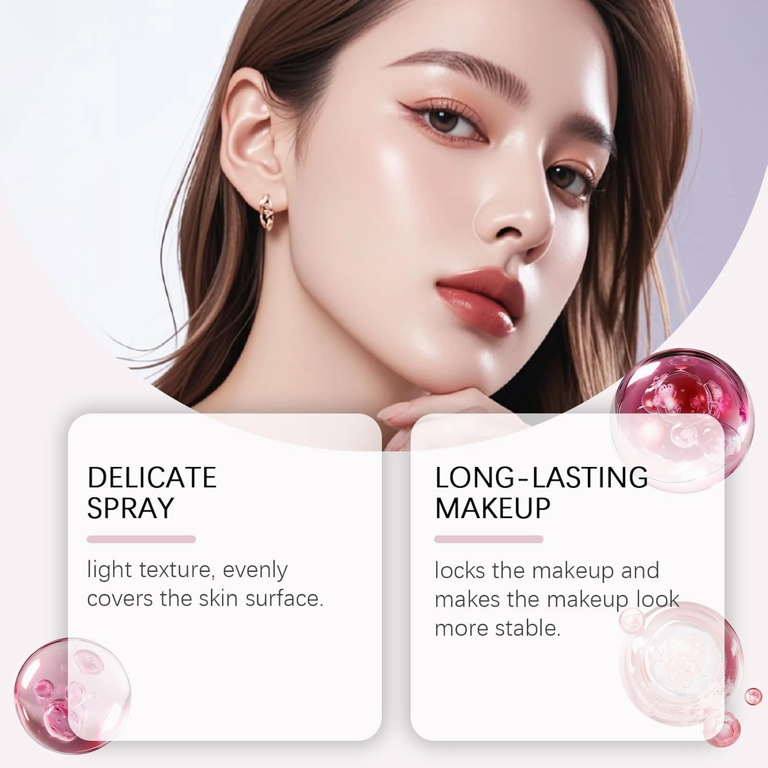 Sheer Setting Mist, Face Nighter Setting Spray With Shimmering Body Oil, Setting Mist Spf 50 Long-Lasting Moisturizing (2PCS)