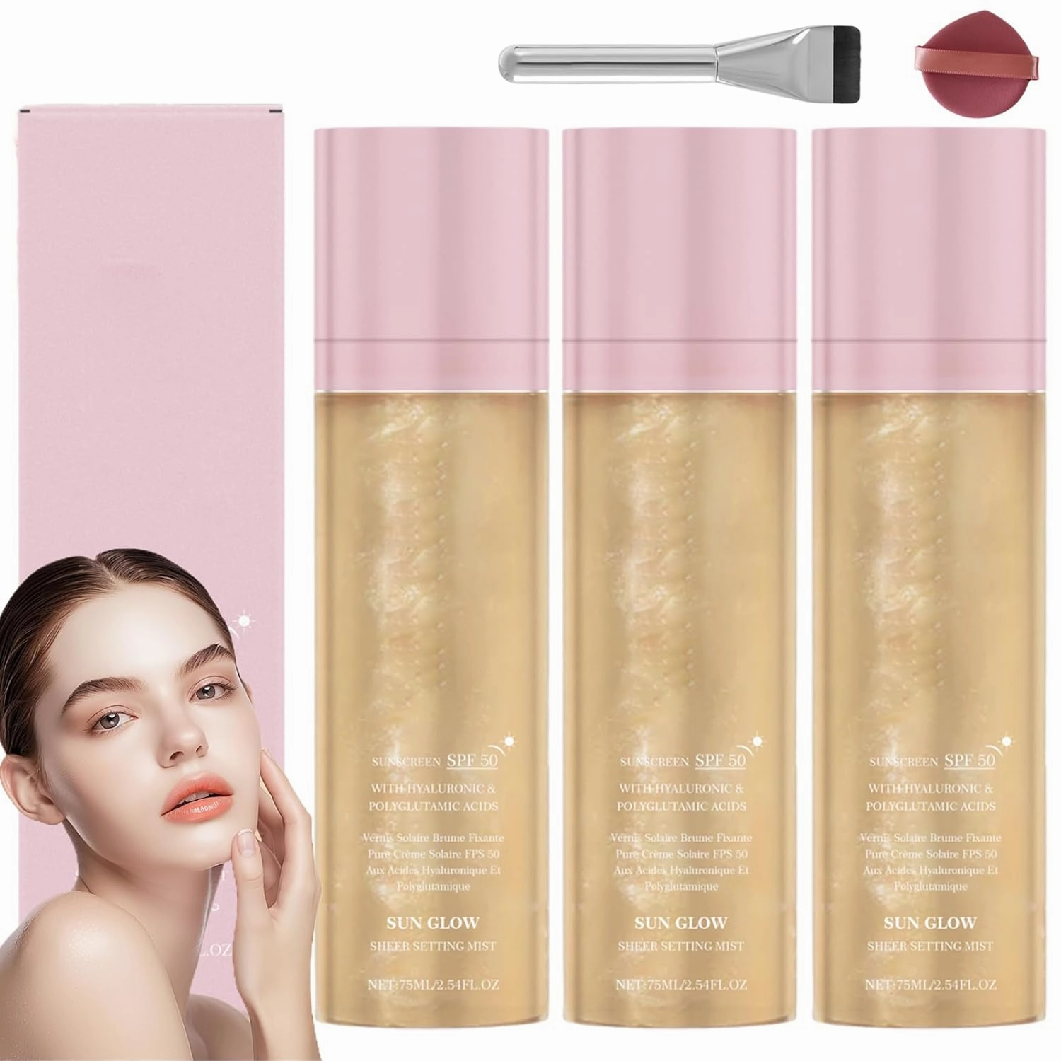 Sheer Setting Mist Sunscreen Spf 50, Sheer Setting Mist Sunscreen Spf 50 75ml (3pcs)