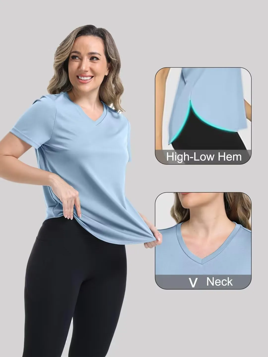 Shirts for Womens Long Sleeve T-Shirts SPF 50  Sun Protection Quick Dry Workout Hiking Running Athletic Tshirts Summer