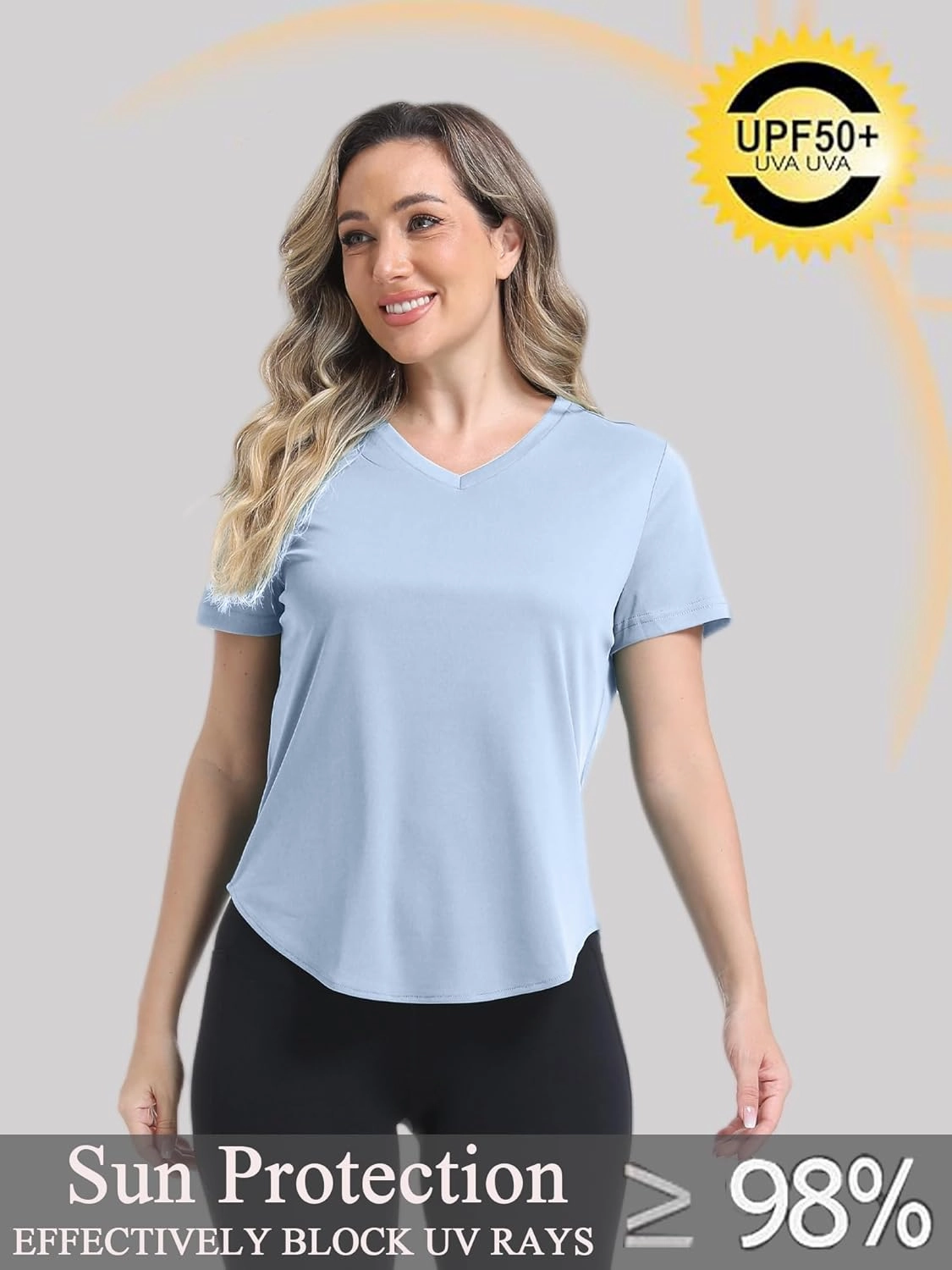 Shirts for Womens Long Sleeve T-Shirts SPF 50  Sun Protection Quick Dry Workout Hiking Running Athletic Tshirts Summer