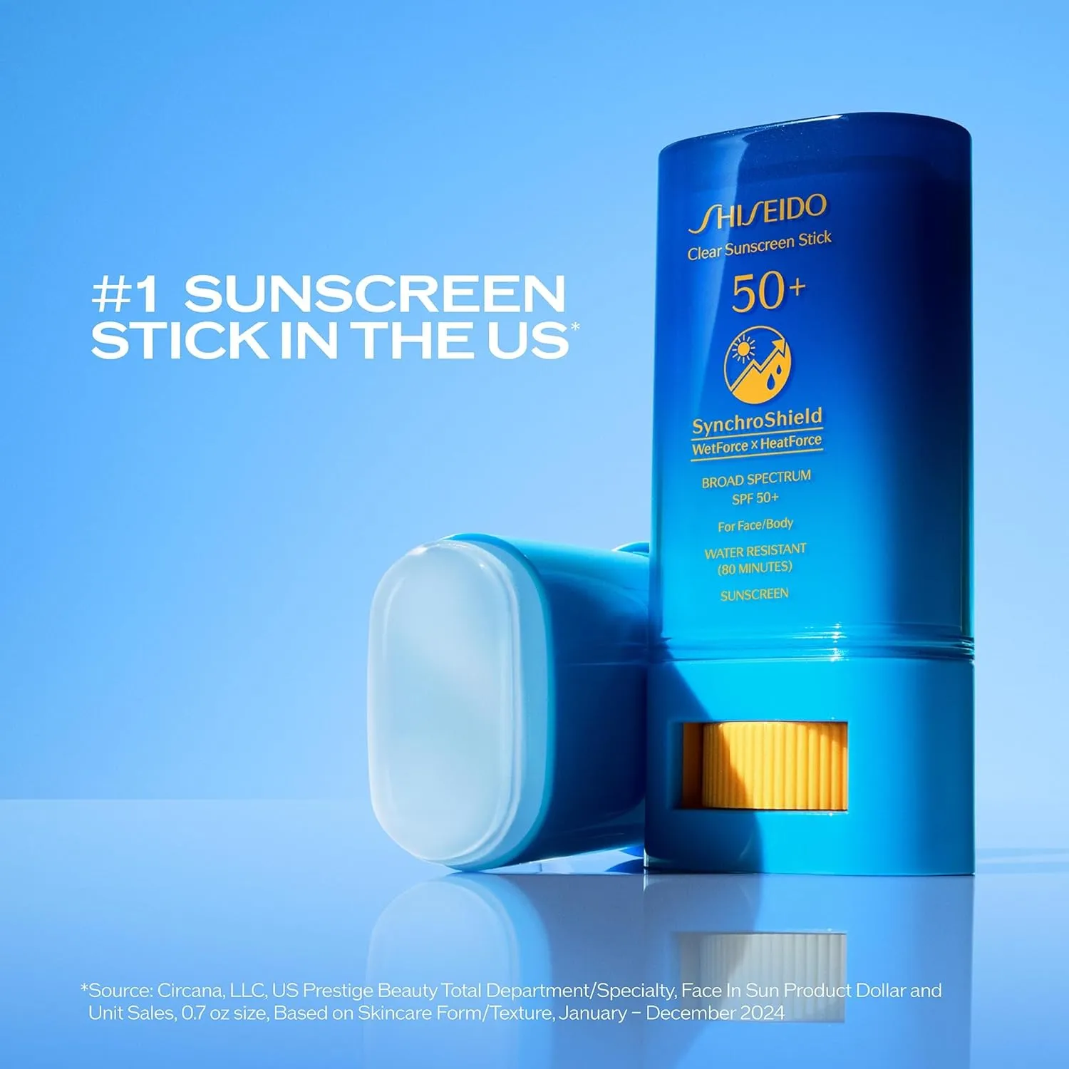 Shiseido Clear Sunscreen Stick SPF 50  - Invisible Broad-Spectrum Face Sunscreen - Wear Under & Over Makeup - Lightweight Formula - All Skin Types