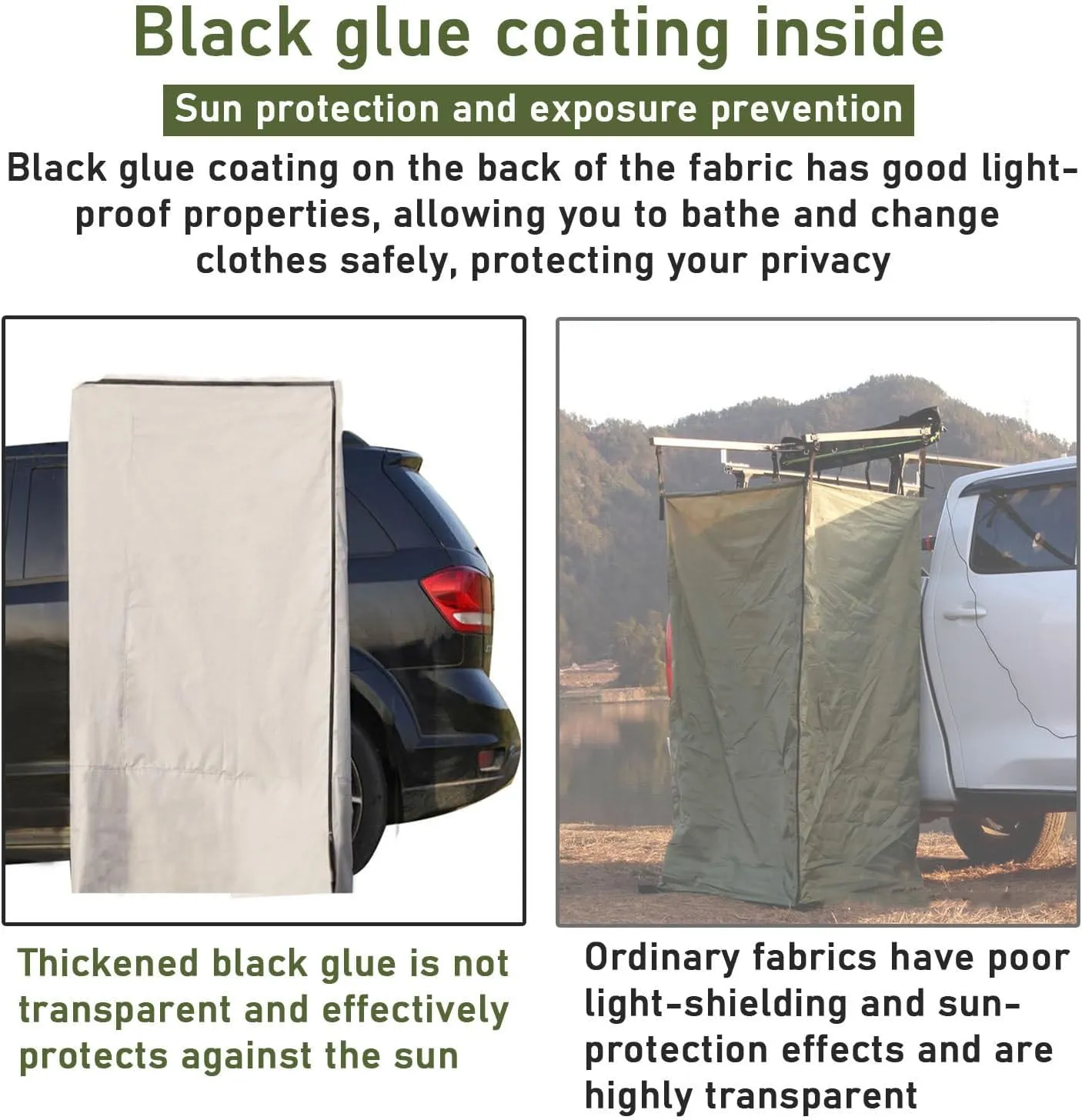 Shower Tent Awning with Roof - Car Awning Shower Room | Privacy Shelter Bathroom Outdoor Camping Changing Room, Portable Car Side Instant Tents,100x100x200cm