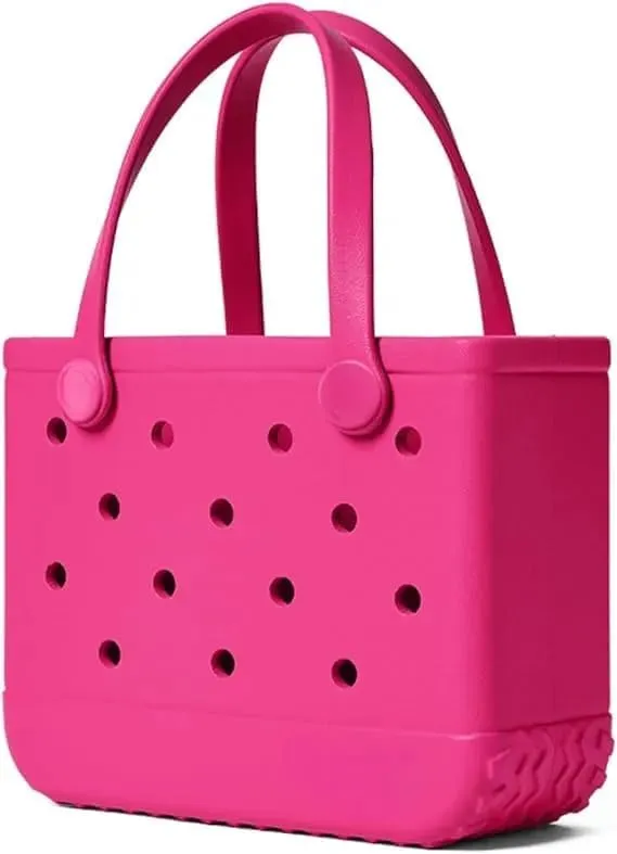 Small Waterproof Rubber Beach Bag - Lightweight Foldable Tote for Women, Travel, Pool & Gym, Sandproof Washable