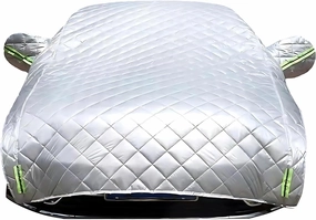 Snow Car Cover Compatible with Mercedes Benz GLS 580 2019-2023, Winter Snow Car Cover Waterproof All Weather Full Exterior Cover Outdoor with Lock/Door Zipper(Silver-semi)